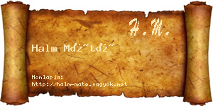Halm Máté névjegykártya