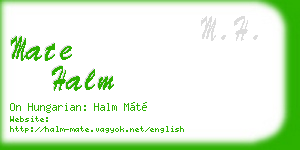 mate halm business card