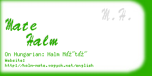 mate halm business card